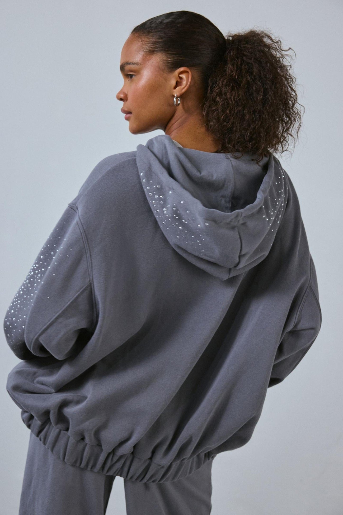 Luxoria® Embellished Zip-Up Hoodie