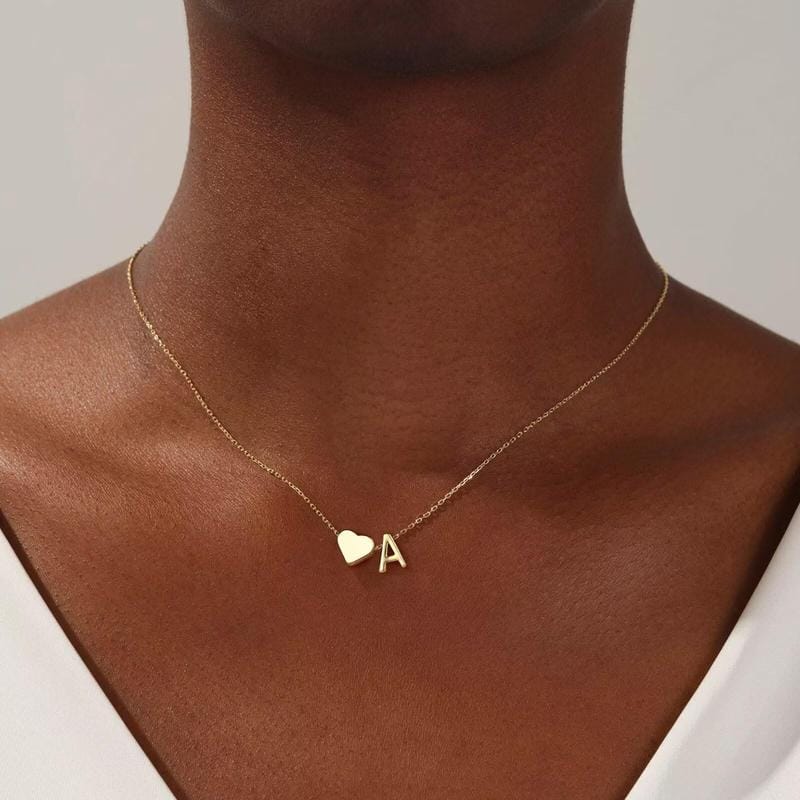 Luxoria® Personalized Heart Initial Necklace