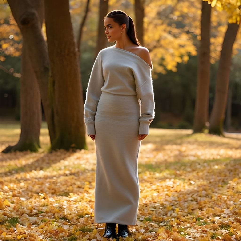 Luxoria® Drop-Shoulder Sweater Dress
